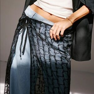 Free people sheer lace wrap skirt